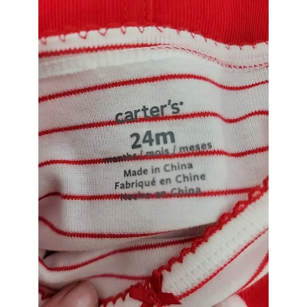 Carter's Girl  Dress Jumper Outfit Holiday Christmas Santa 2 Piece Size 24M NWOT